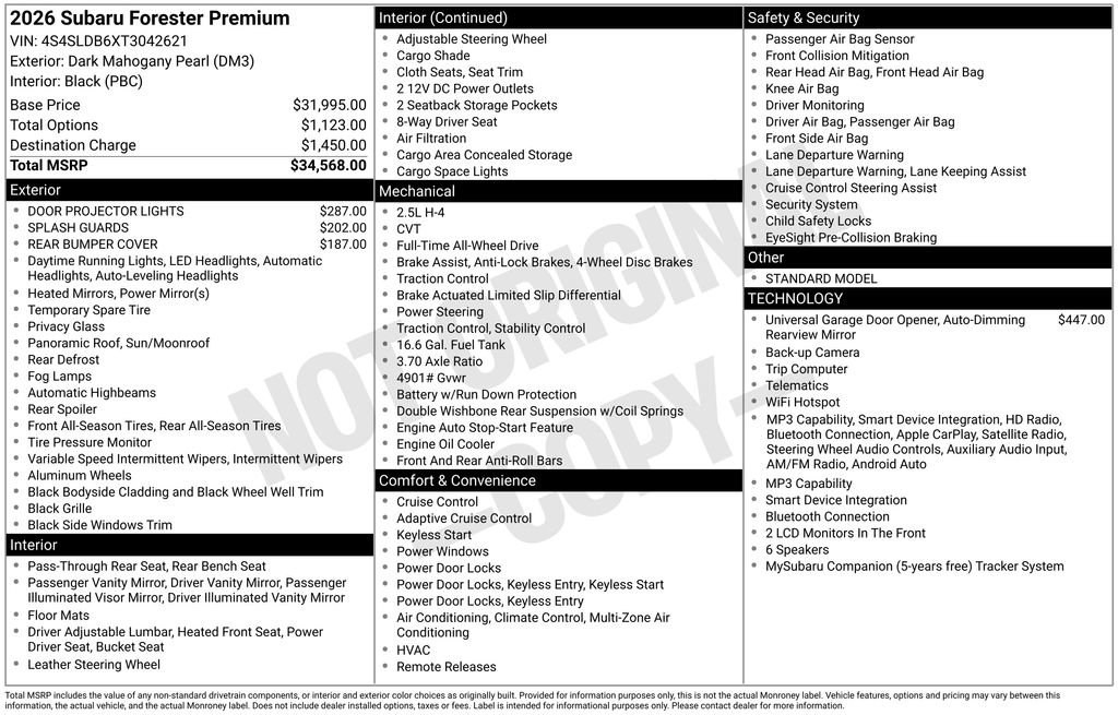 Certified 2026 Subaru Forester Premium AWD/4WD image 26