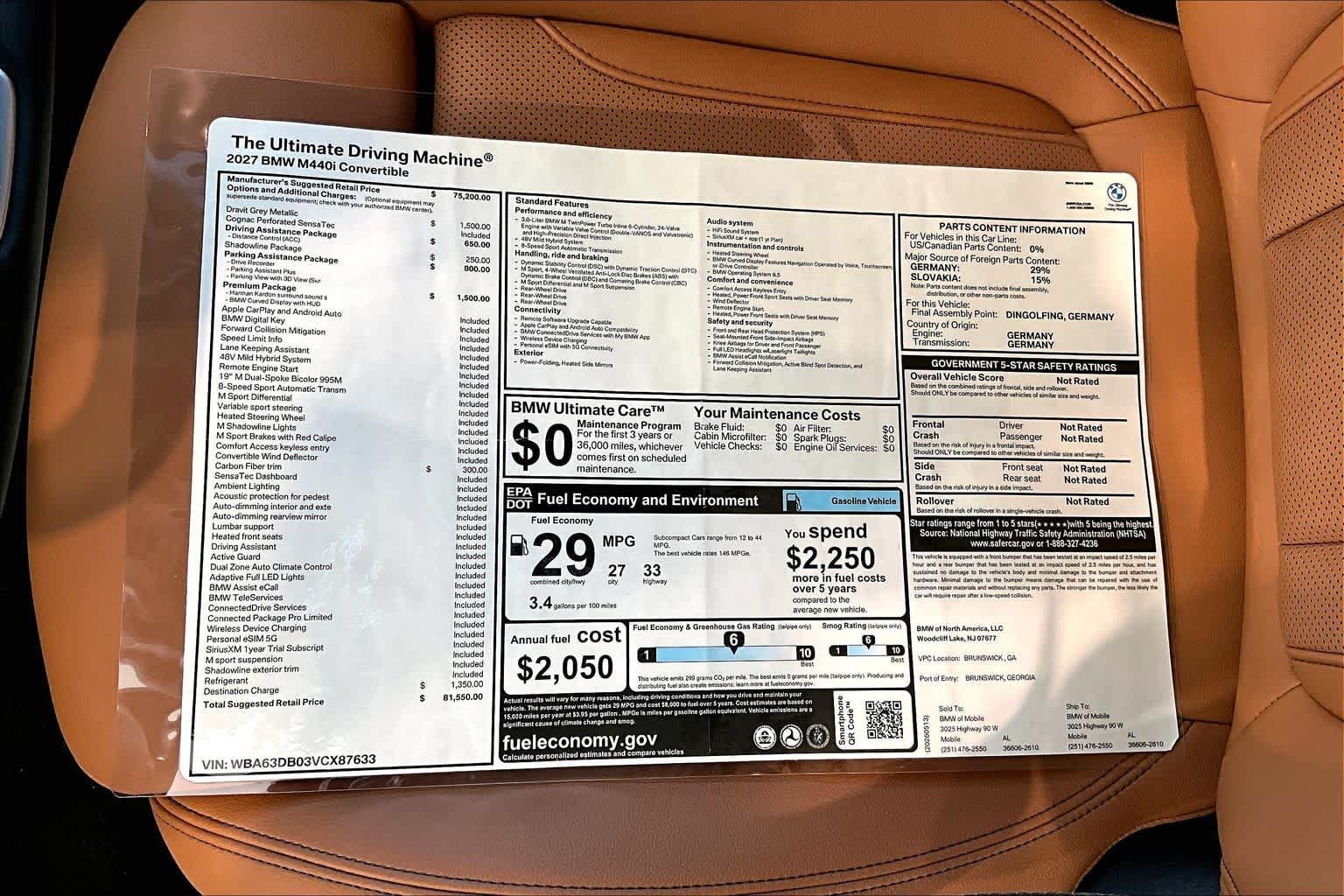 New 2027 BMW M440i Convertible w/ Premium Package RWD image 20