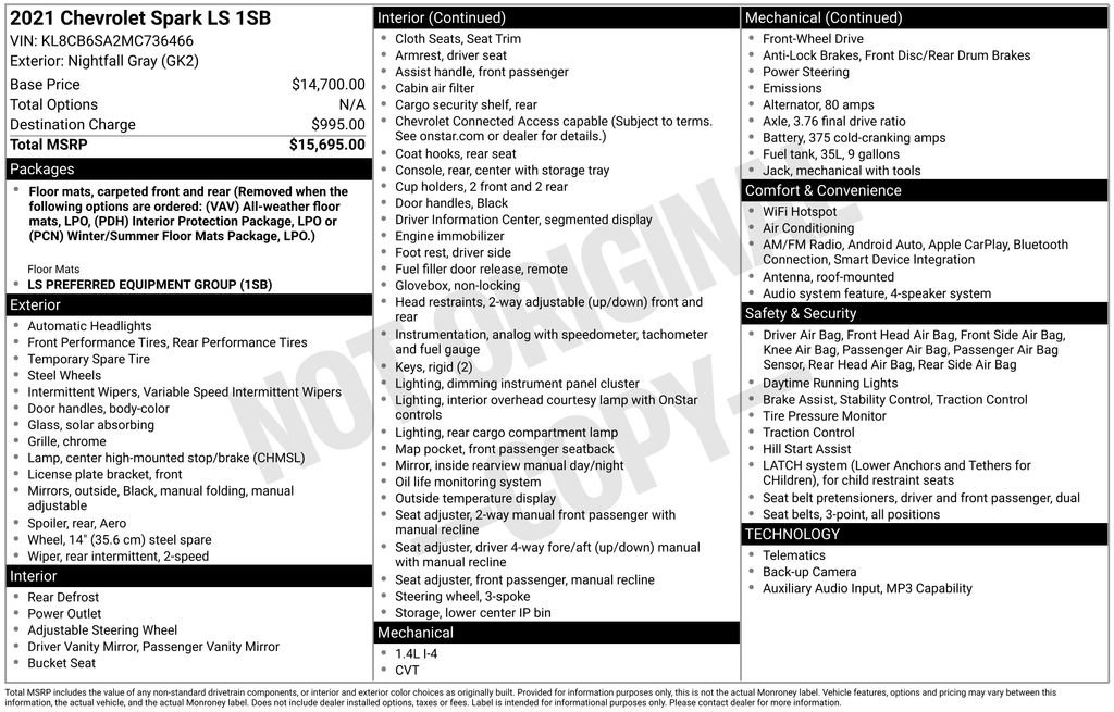 Used 2021 Chevrolet Spark LS FWD image 28