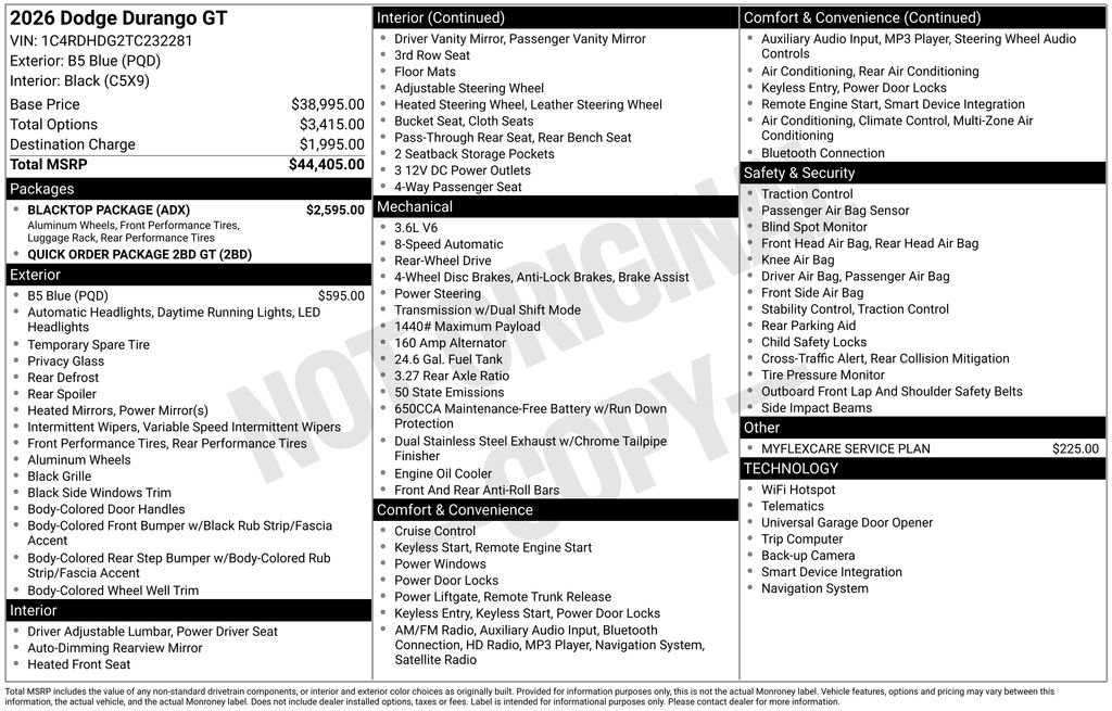 New 2026 Dodge Durango GT w/ Blacktop Package image 7