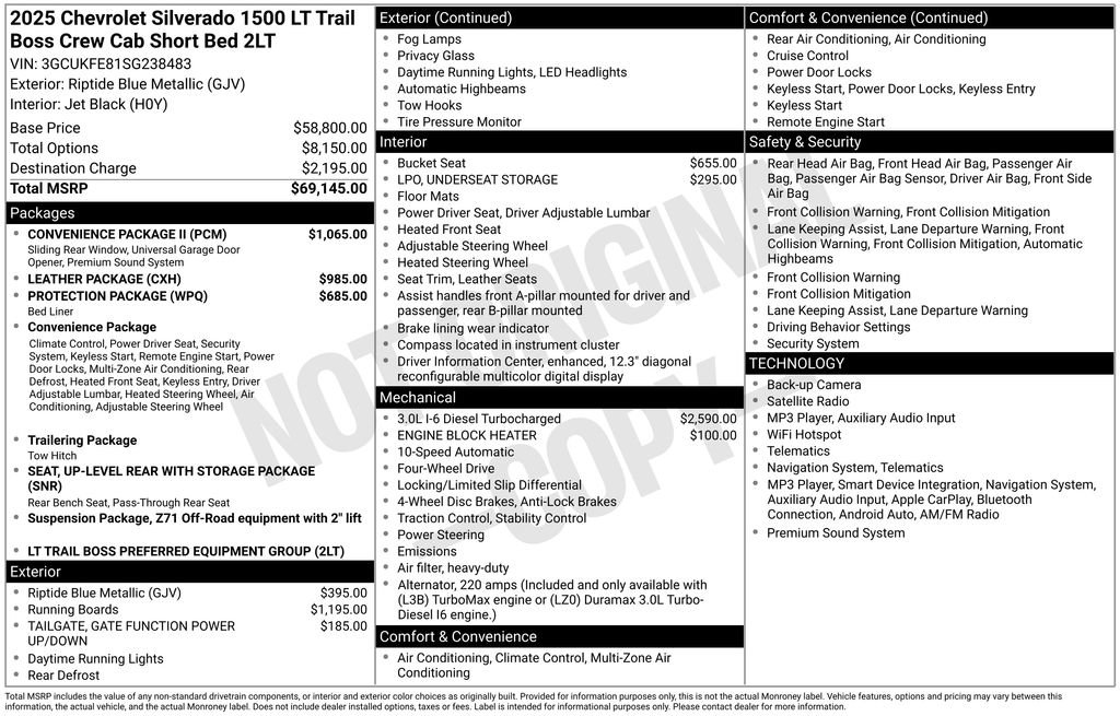 Used 2025 Chevrolet Silverado 1500 LT Trail Boss w/ Convenience Package II AWD/4WD image 43