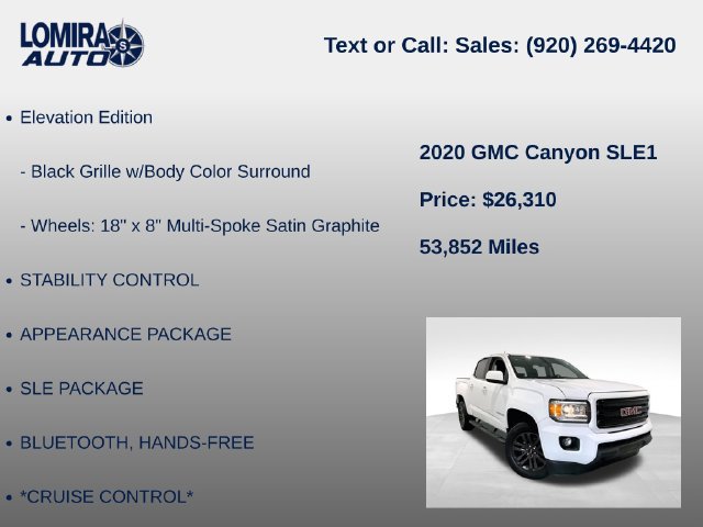 Used 2020 GMC Canyon SLE w/ Elevation Edition AWD/4WD image 14