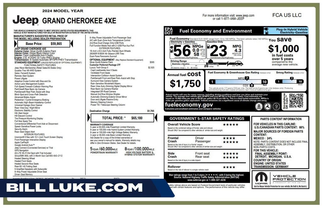 Used 2024 Jeep Grand Cherokee Limited 4xe w/ Luxury Tech Group II