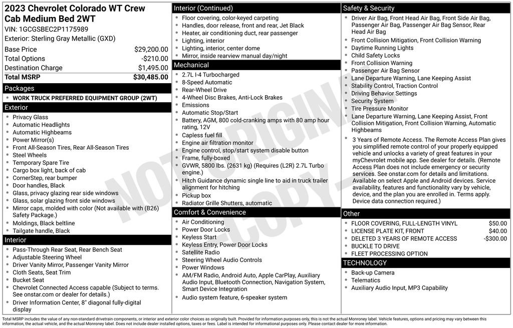 Used 2023 Chevrolet Colorado W/T RWD image 16