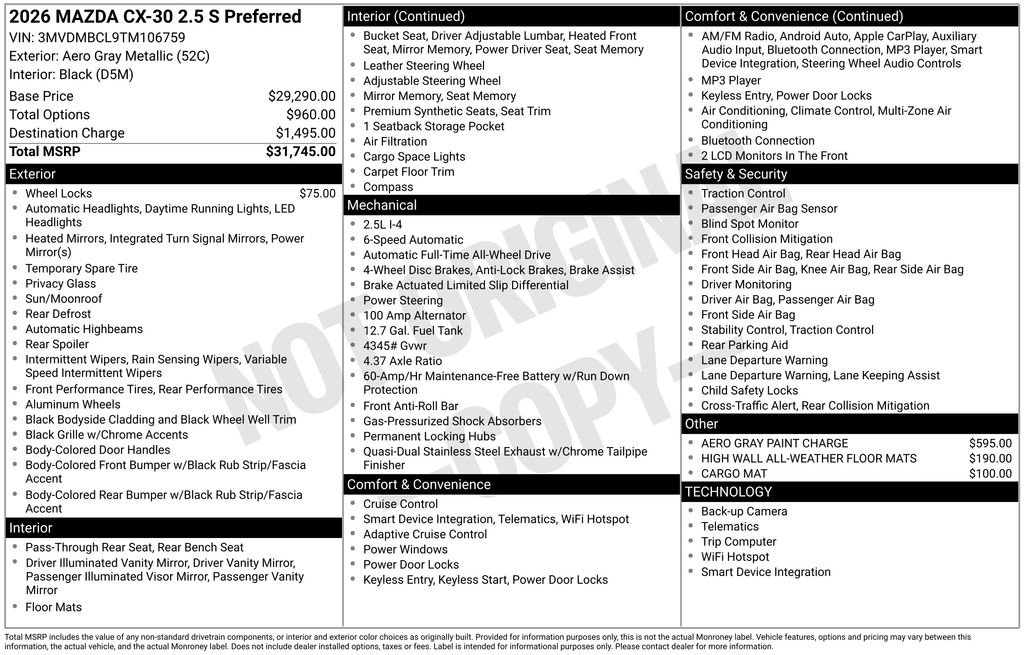 New 2026 MAZDA CX-30 AWD 2.5 S image 2
