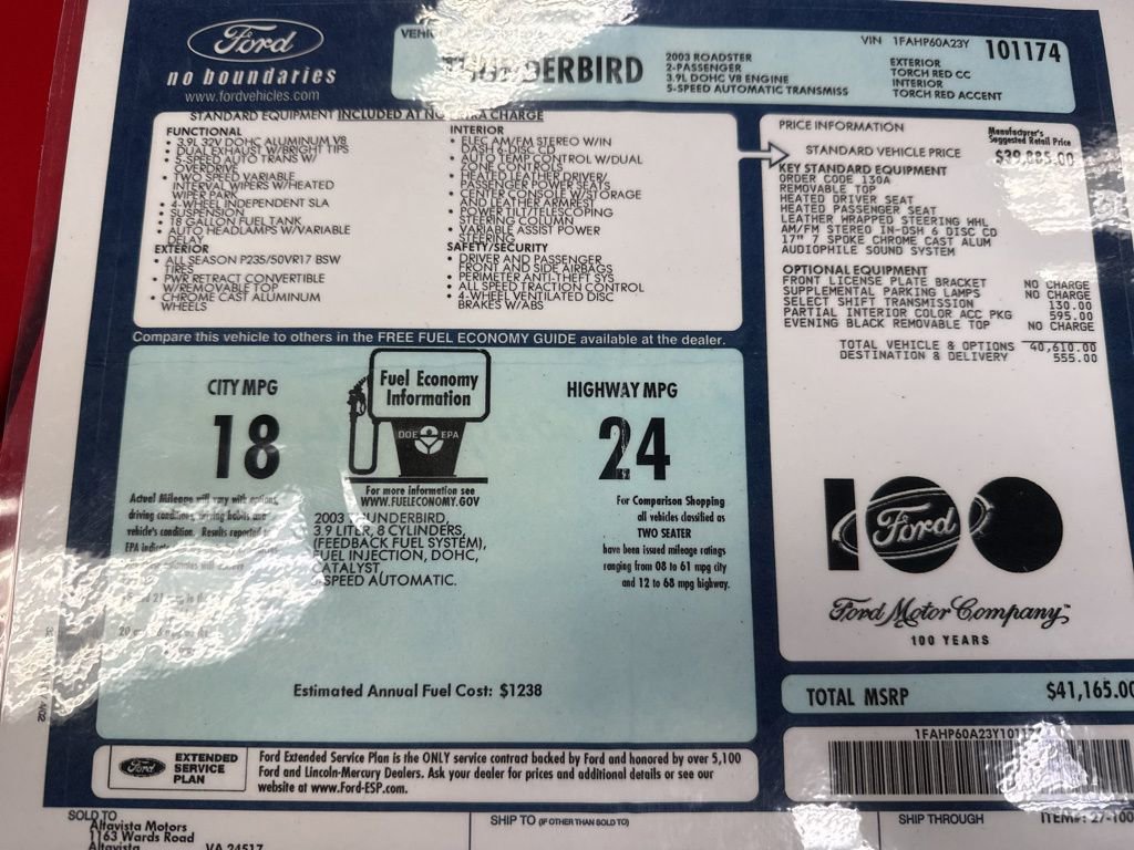 Used 2003 Ford Thunderbird image 10