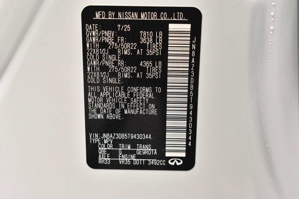 Certified 2026 INFINITI QX80 4WD w/ Sport Exterior Package image 43