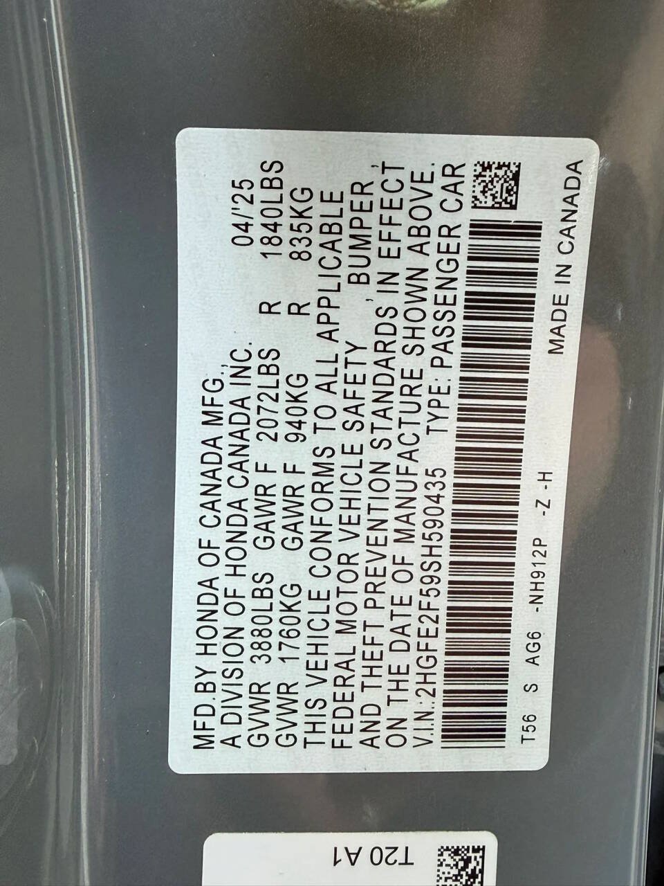 Used 2025 Honda Civic Sport image 7