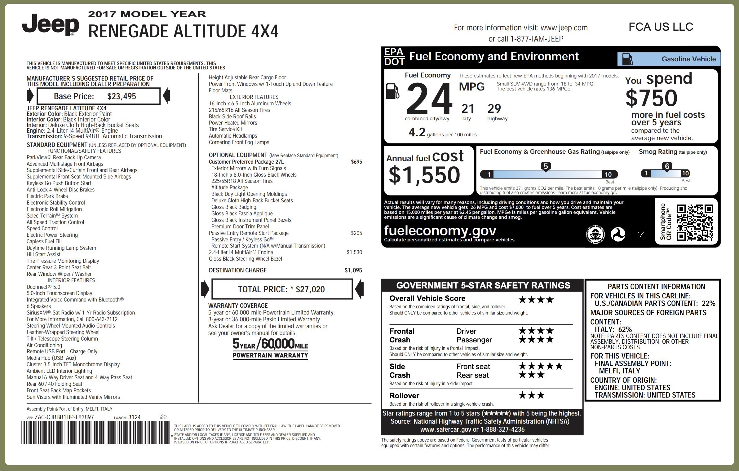 Used 2017 Jeep Renegade Altitude image 2