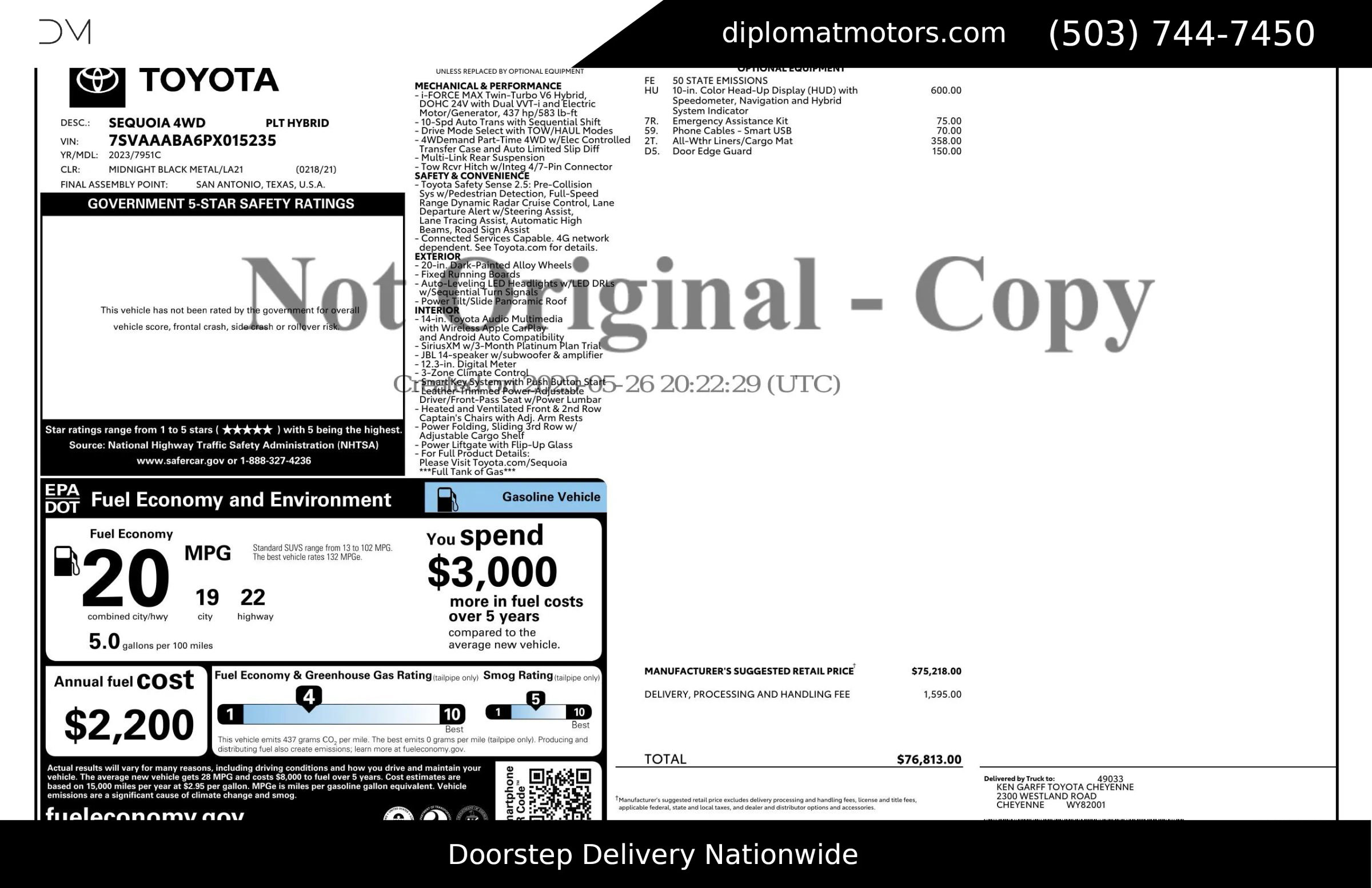 Used 2023 Toyota Sequoia Platinum image 2