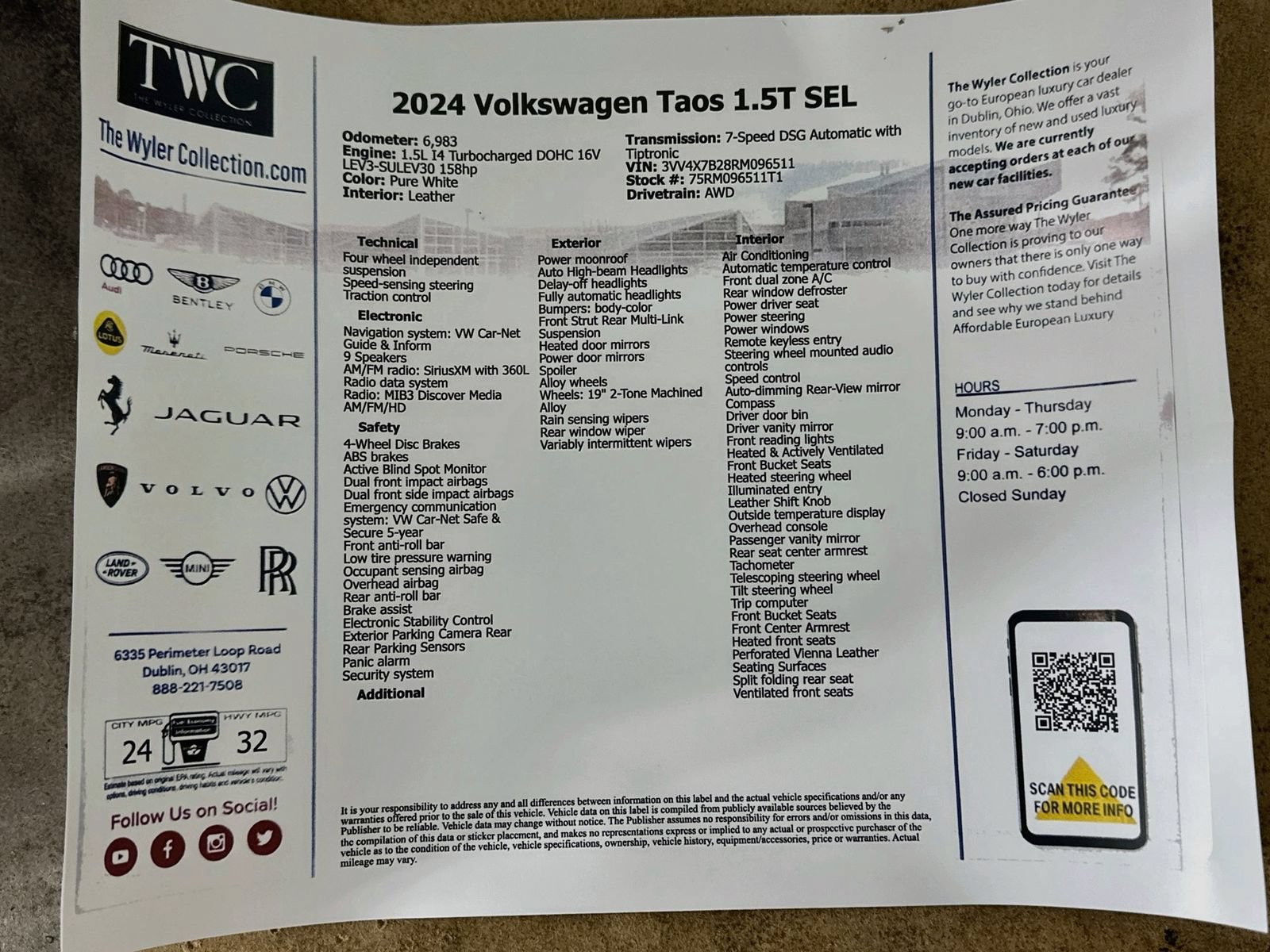 Used 2024 Volkswagen Taos SEL AWD/4WD image 46