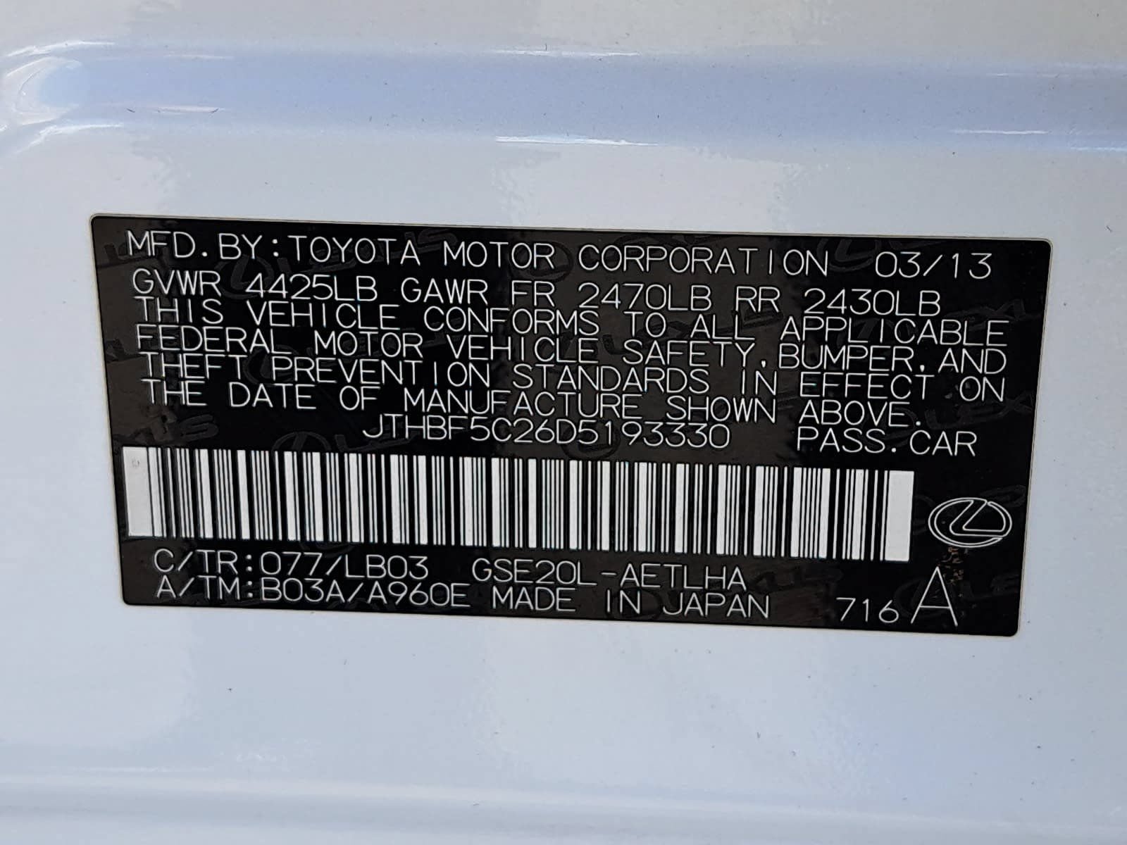 Used 2013 Lexus IS 250 w/ Premium Pkg Value Edition RWD image 36