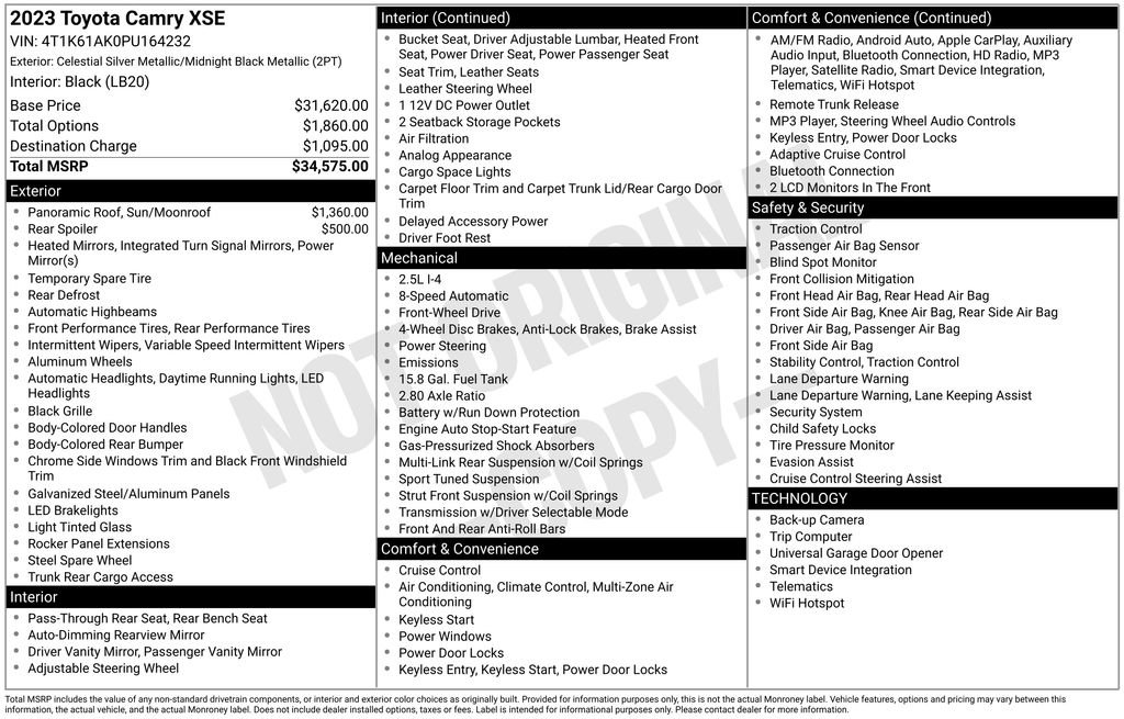 Used 2023 Toyota Camry XSE FWD image 9