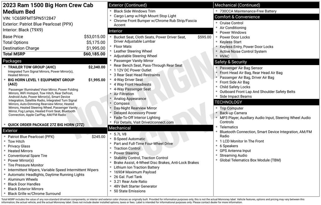Used 2023 RAM 1500 Big Horn w/ Trailer Tow Group image 36