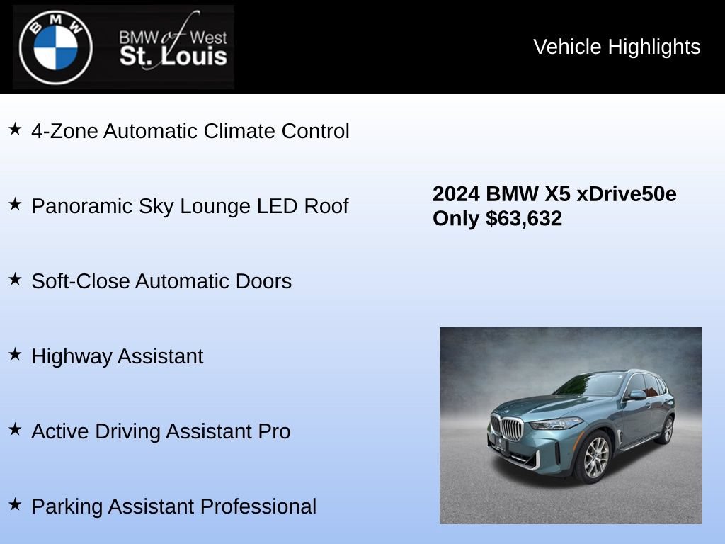 Used 2024 BMW X5 xDrive50e w/ Executive Package AWD/4WD image 16