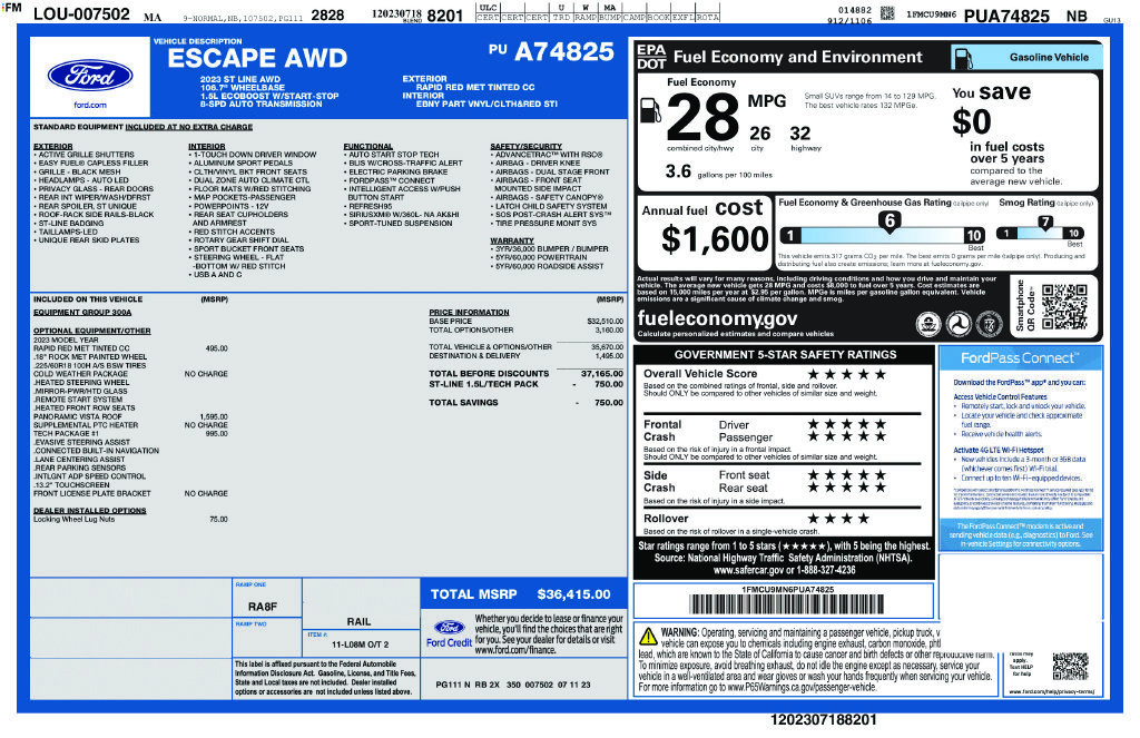 Used 2023 Ford Escape ST-Line w/ Tech Pack #1 AWD/4WD image 23
