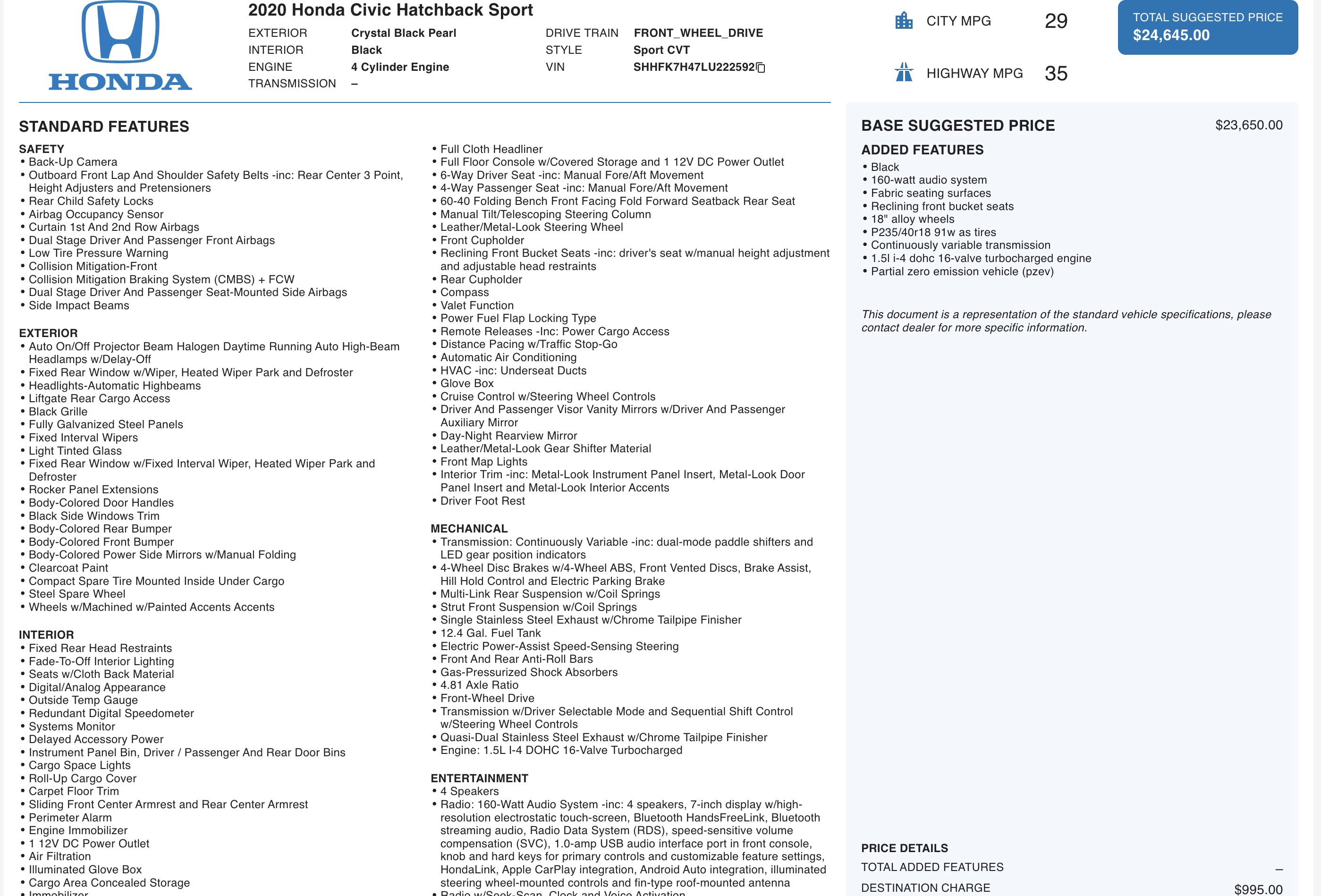 Used 2020 Honda Civic Sport image 5