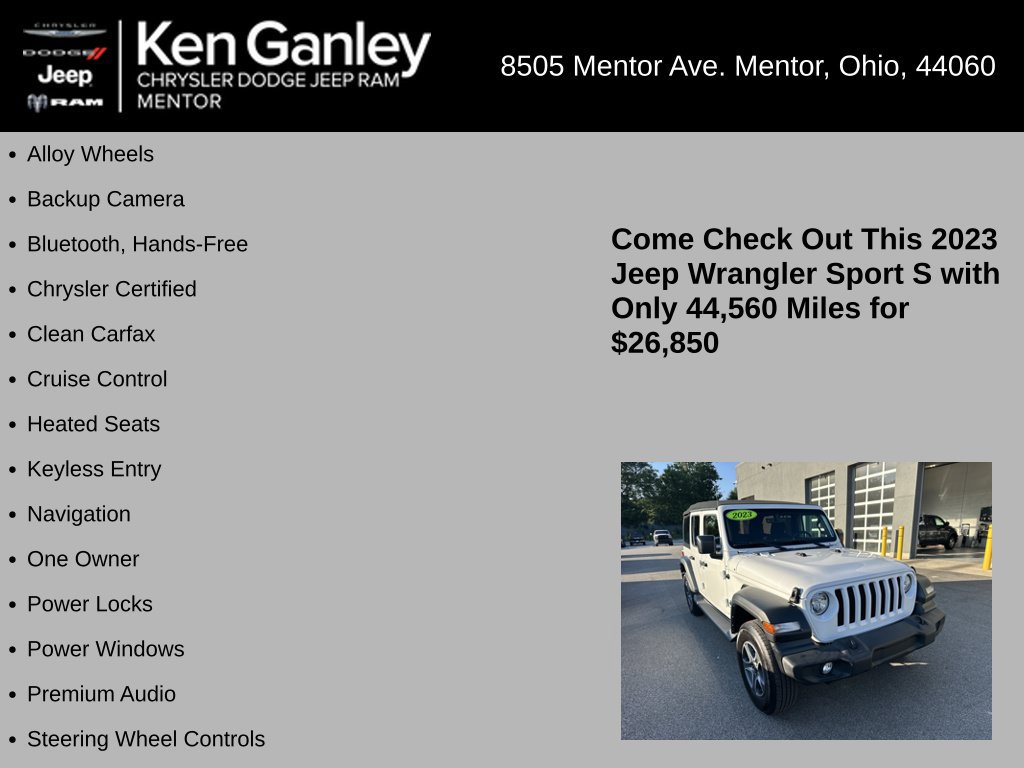 Certified 2023 Jeep Wrangler Unlimited Sport AWD/4WD image 5