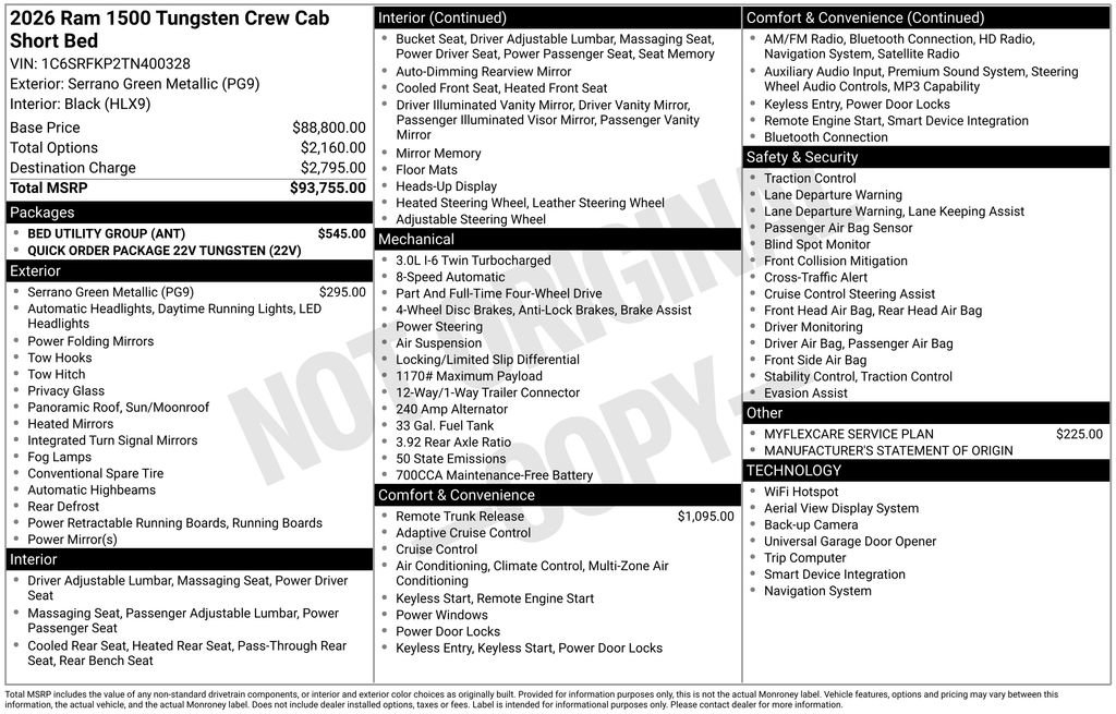 New 2026 RAM 1500 Tungsten w/ Bed Utility Group AWD/4WD image 9