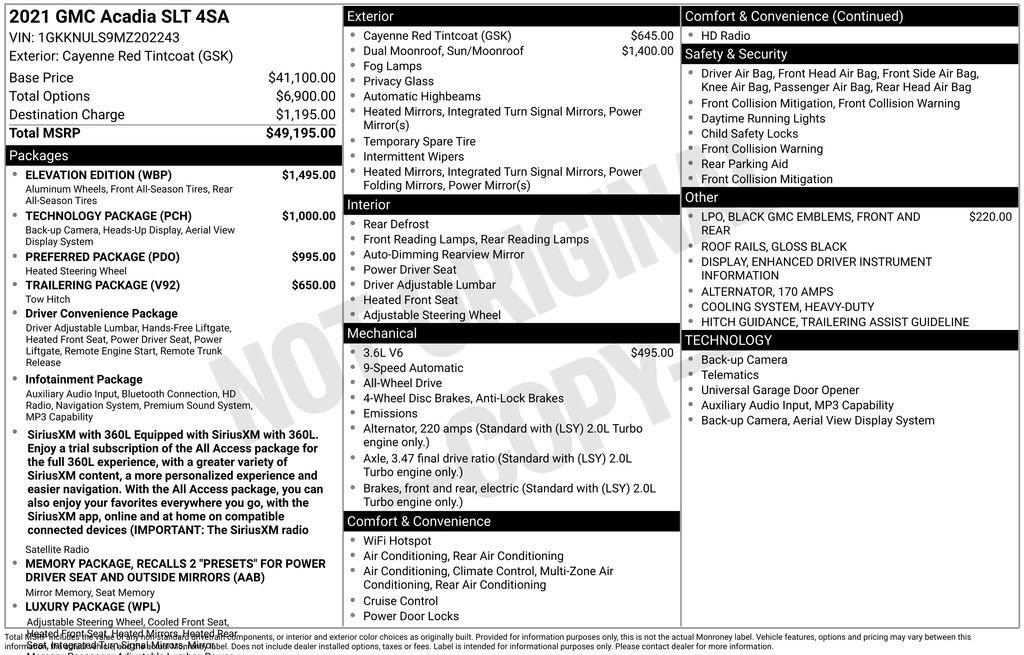 Used 2021 GMC Acadia SLT w/ Elevation Edition AWD/4WD image 11