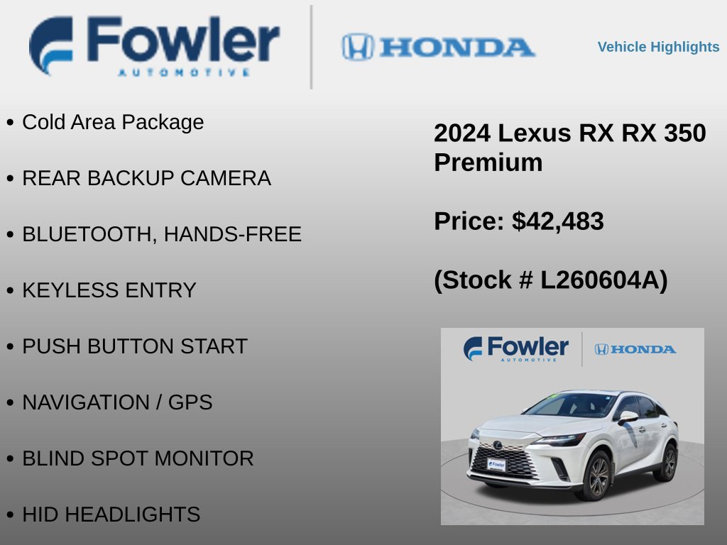Used 2024 Lexus RX 350 Premium w/ Convenience Package AWD/4WD image 4