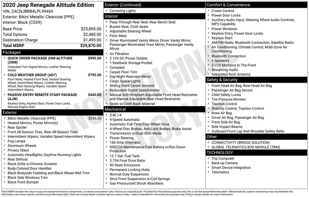Used 2020 Jeep Renegade Altitude image 25