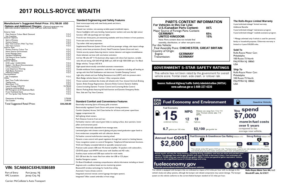 Certified 2017 Rolls-Royce Wraith RWD image 2