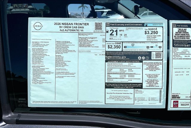 New 2026 Nissan Frontier SV w/ Tow Package RWD image 12