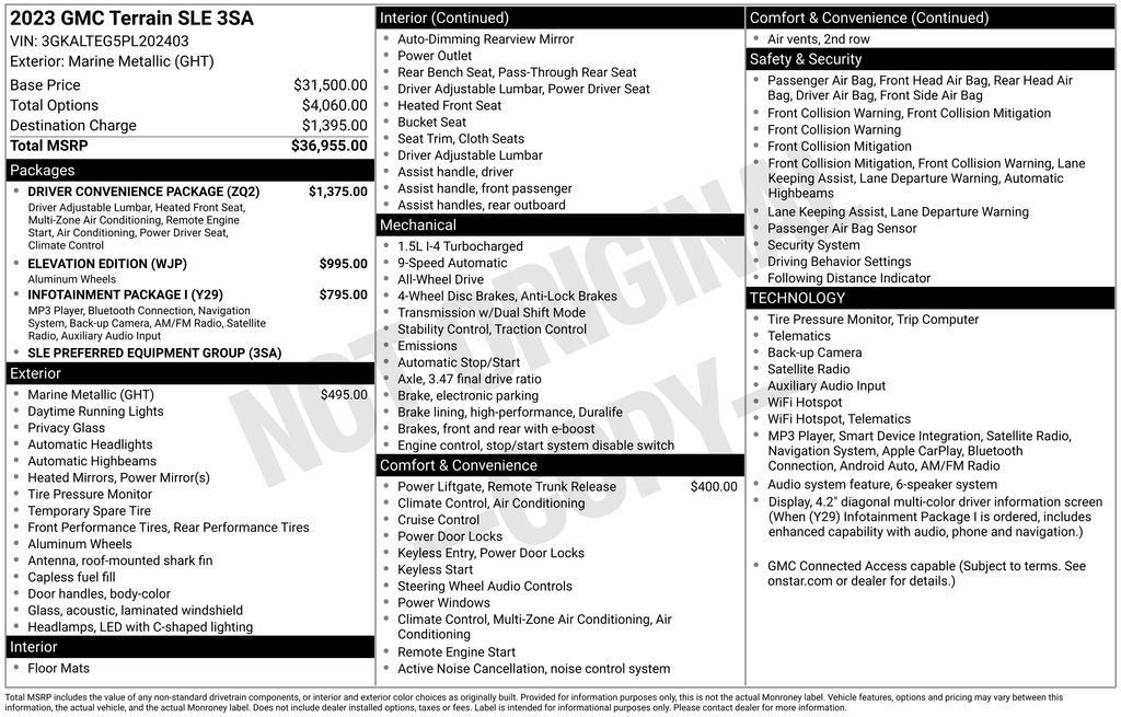 Used 2023 GMC Terrain SLE w/ Driver Convenience Package AWD/4WD image 21