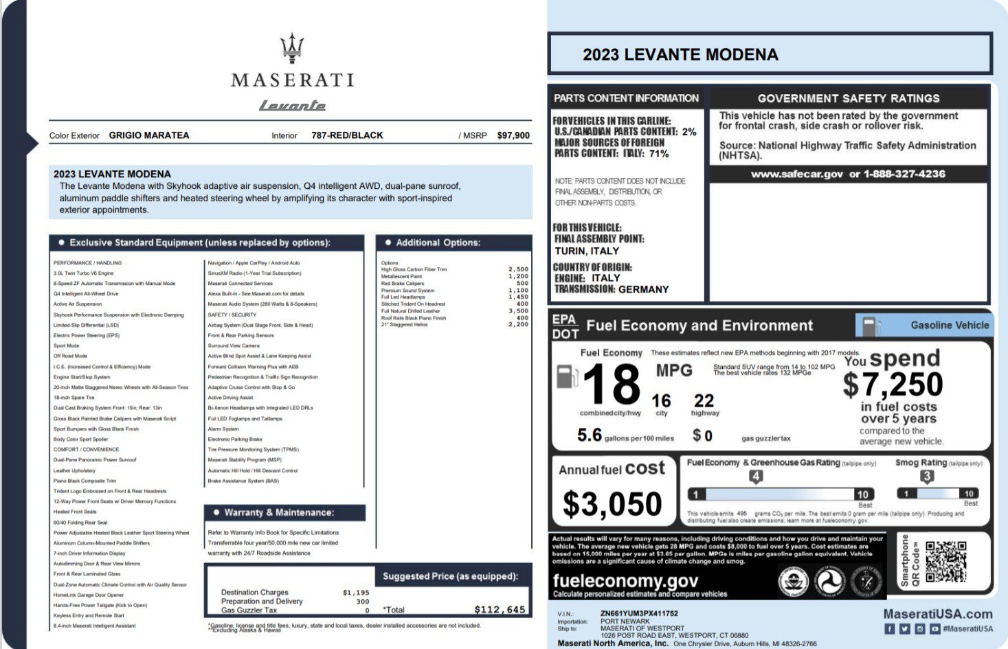 Certified 2023 Maserati Levante Modena AWD/4WD image 25