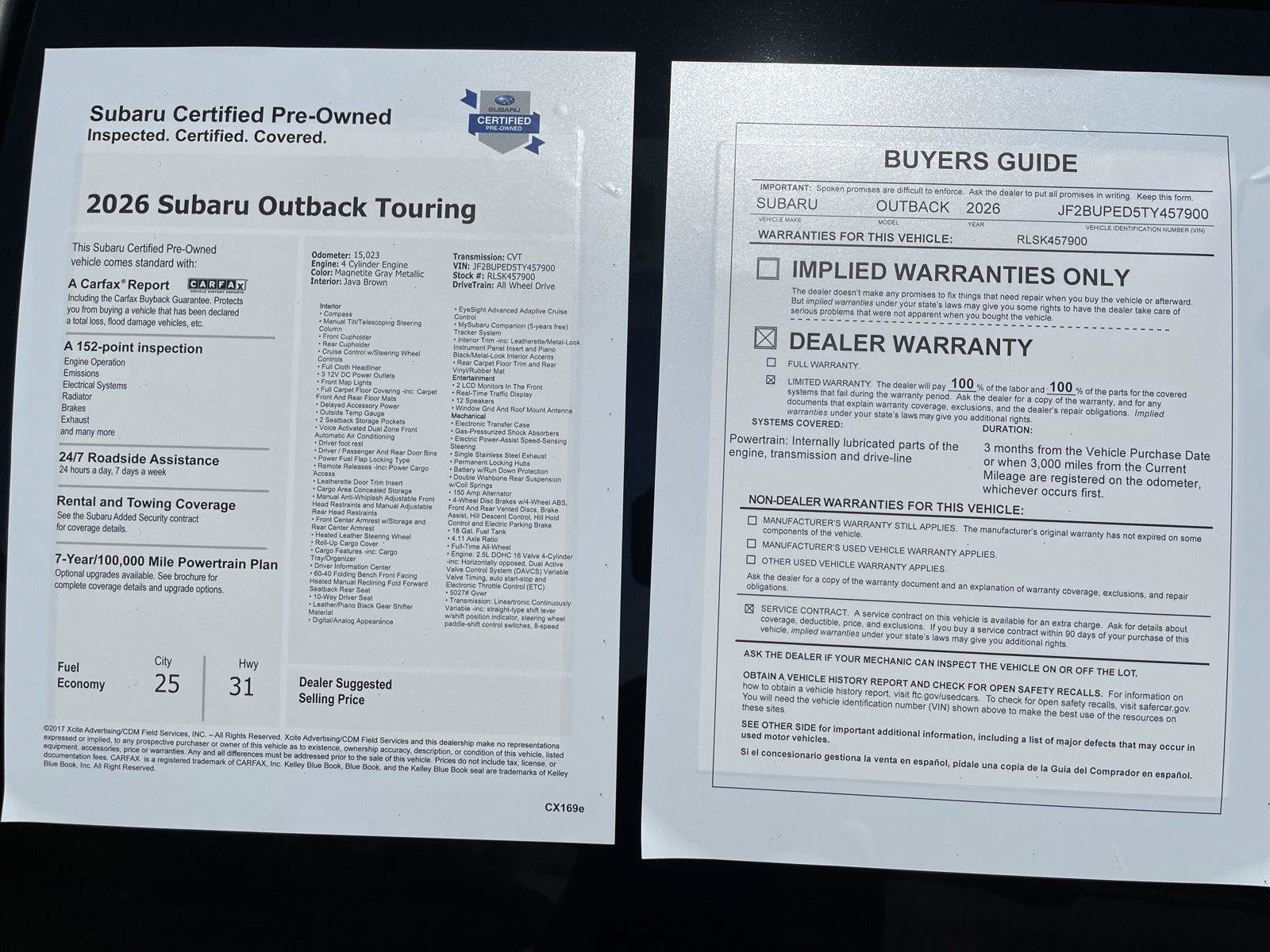 Certified 2026 Subaru Outback Touring AWD/4WD image 22