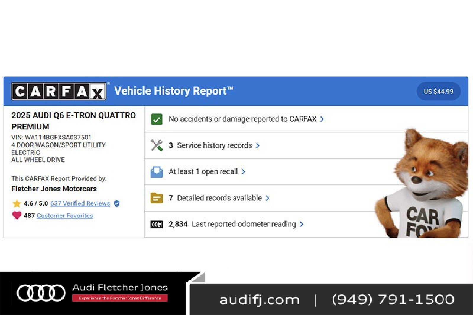 Used 2025 Audi Q6 e-tron Premium w/ Convenience Package image 2