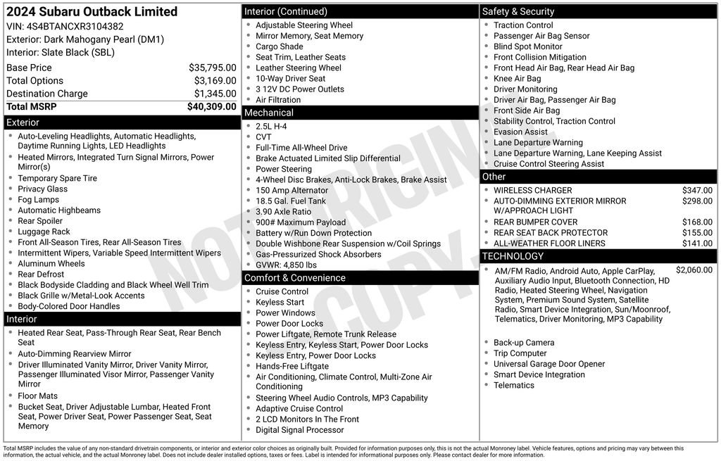 Certified 2024 Subaru Outback Limited AWD/4WD image 8