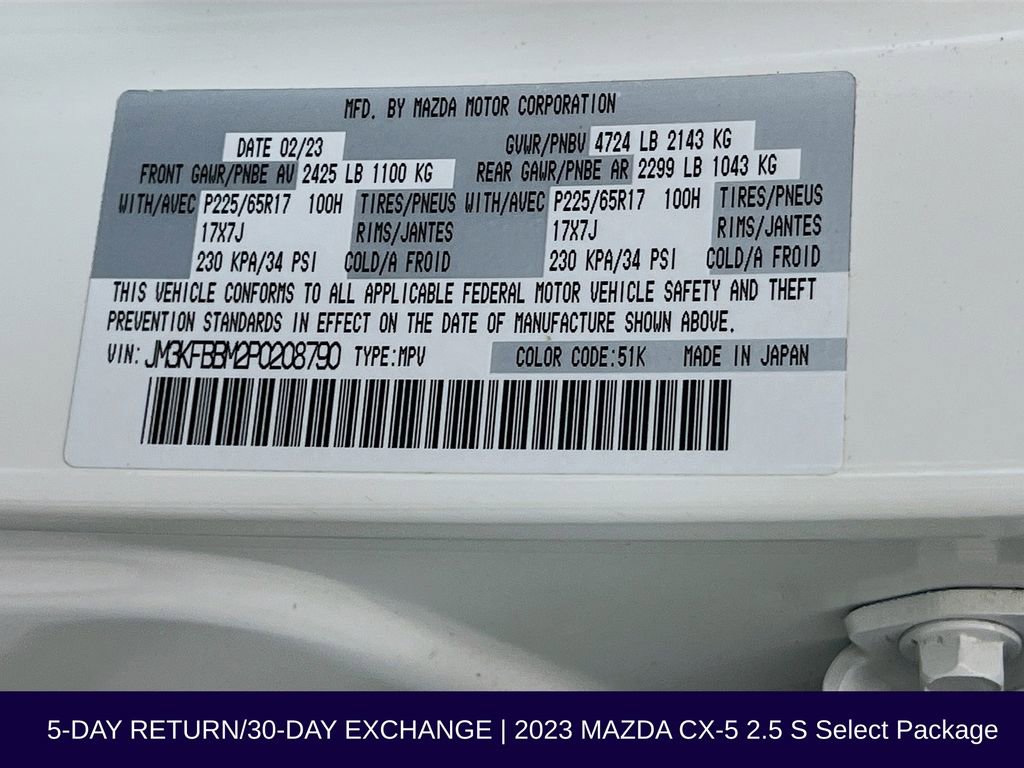 Used 2023 MAZDA CX-5 AWD 2.5 S w/ Select Package image 35