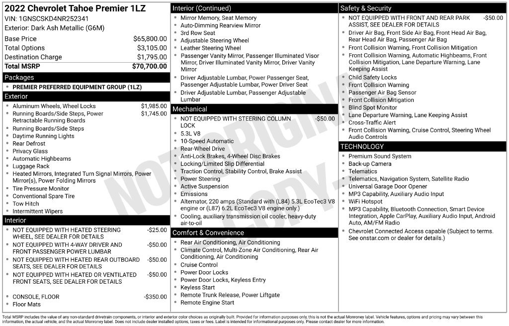 Used 2022 Chevrolet Tahoe Premier RWD image 6