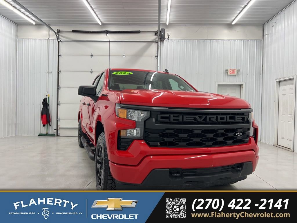 Used 2024 Chevrolet Silverado 1500 Custom w/ Turbomax Blackout Package 360° Tour