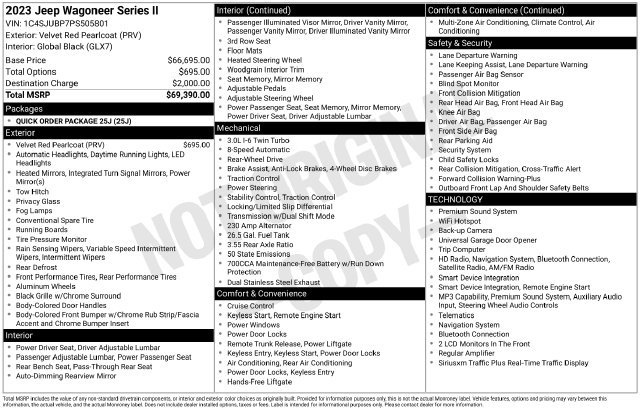 Used 2023 Jeep Wagoneer Series II RWD image 16