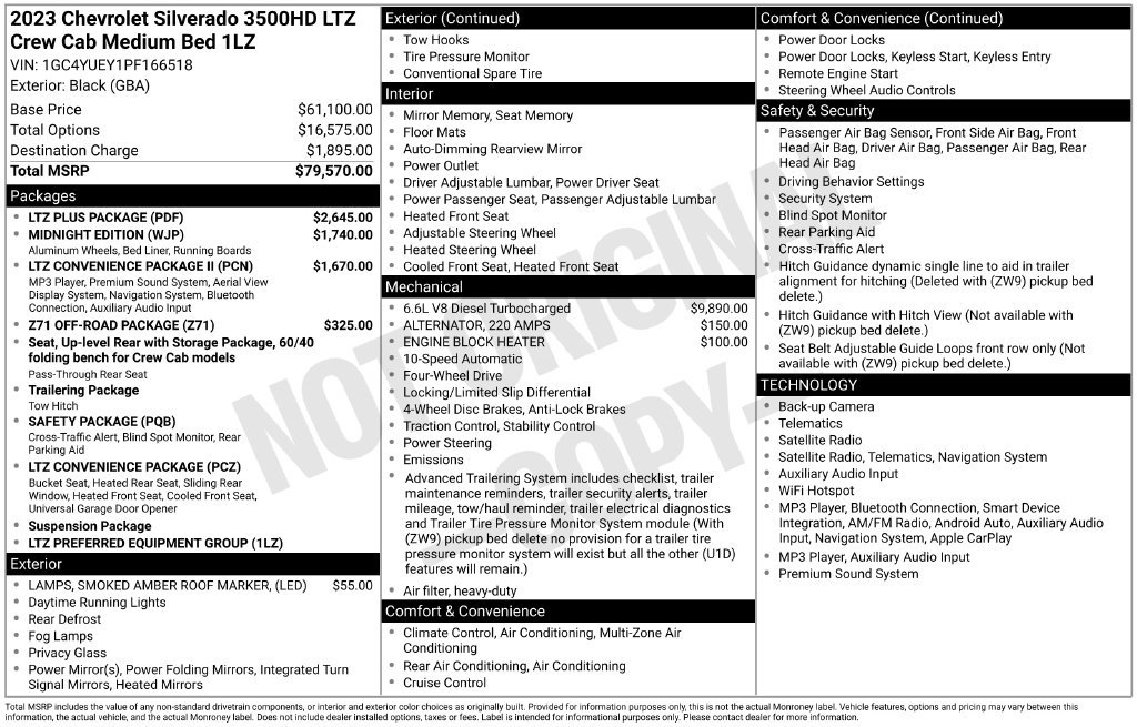 Used 2023 Chevrolet Silverado 3500 LTZ w/ LTZ Plus Package AWD/4WD image 4