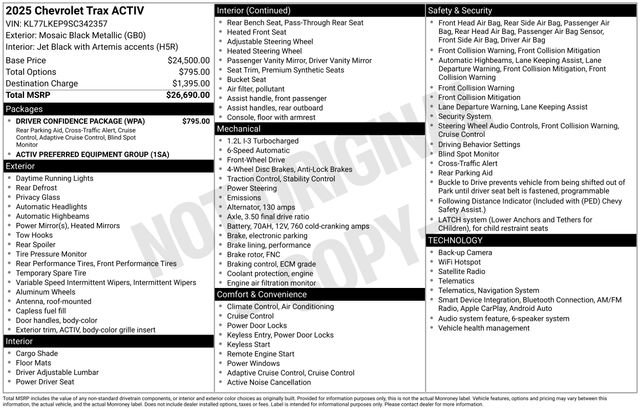 Used 2025 Chevrolet Trax ACTIV w/ Driver Confidence Package FWD image 24