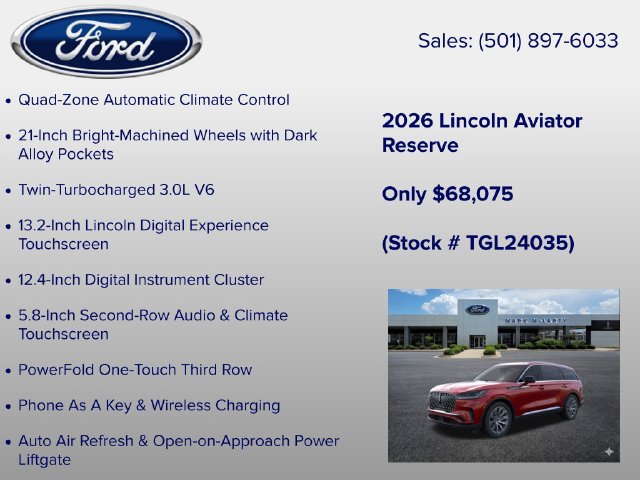 New 2026 Lincoln Aviator Reserve w/ Luxury Package RWD image 12
