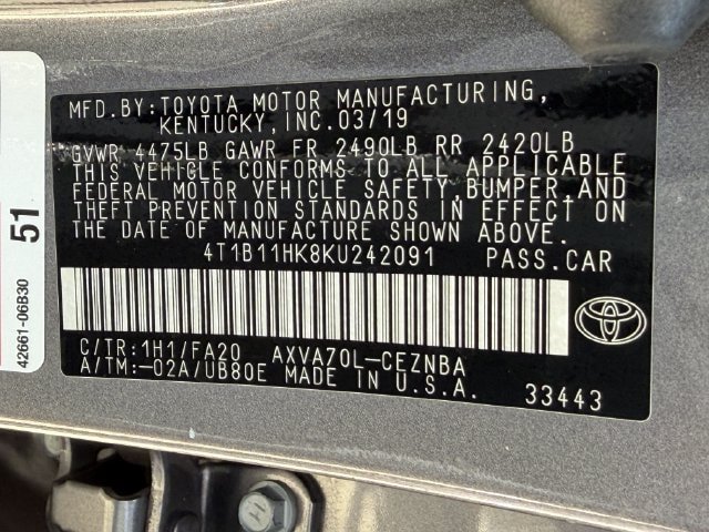 Used 2019 Toyota Camry LE FWD image 25