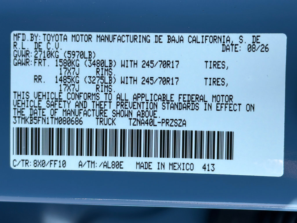 New 2026 Toyota Tacoma SR5 RWD image 37