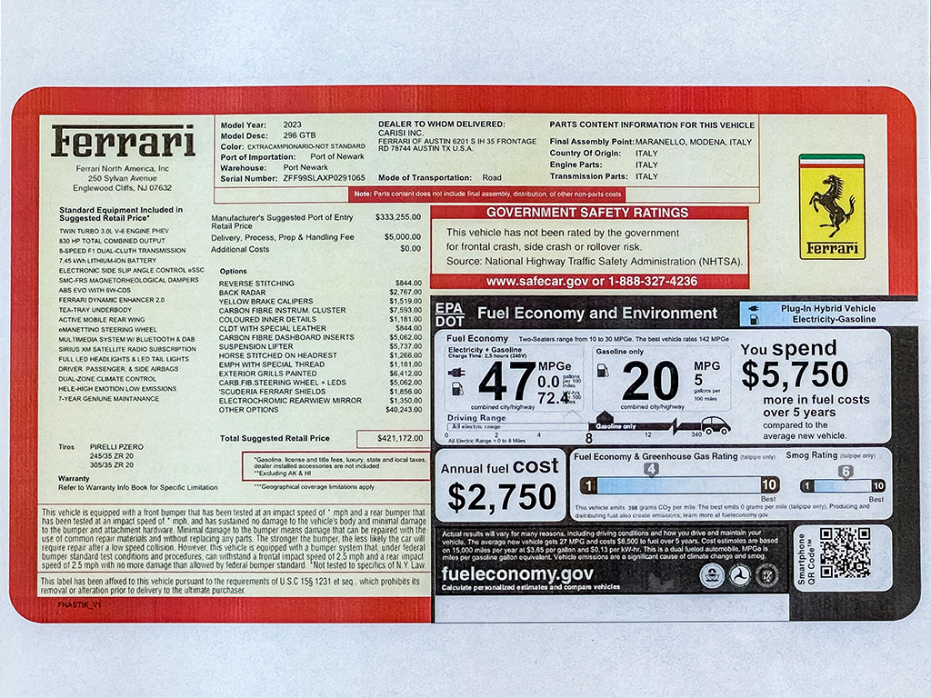 Certified 2023 Ferrari 296 GTB RWD image 40