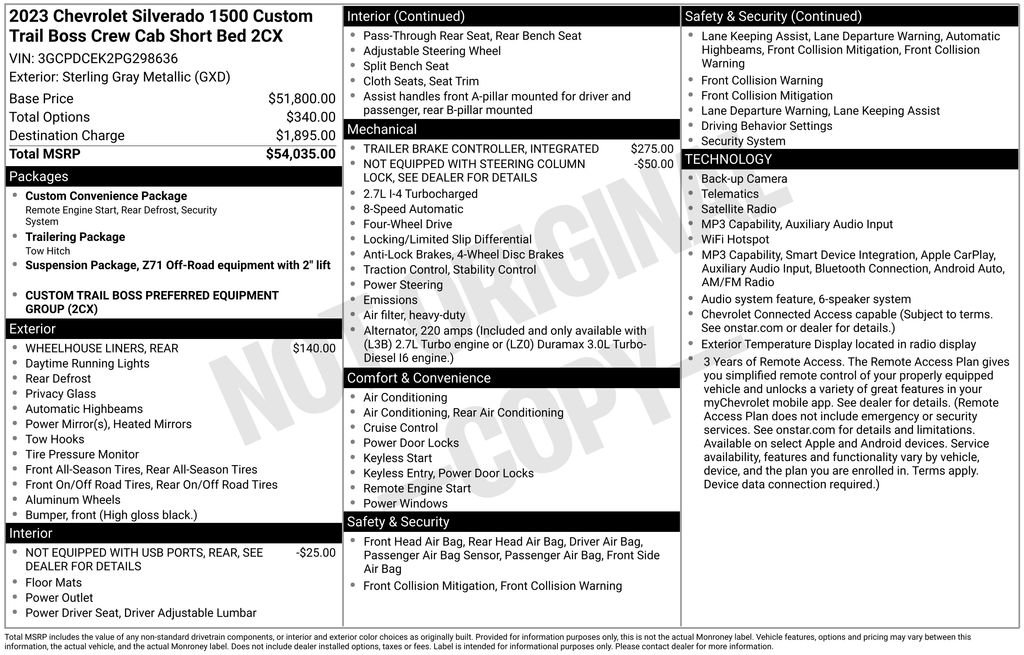 Used 2023 Chevrolet Silverado 1500 Custom Trail Boss AWD/4WD image 26