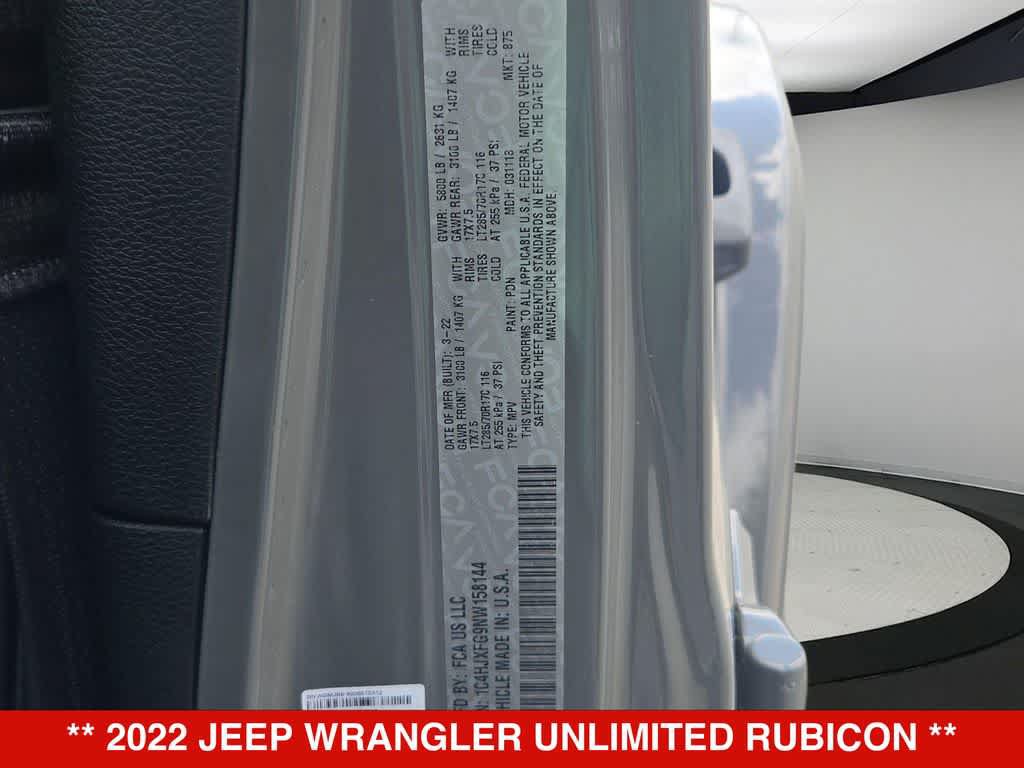 Used 2022 Jeep Wrangler Unlimited Rubicon AWD/4WD image 35