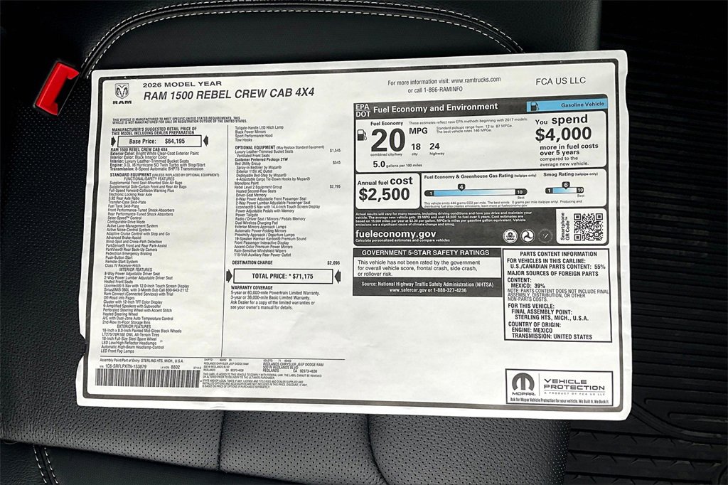 New 2026 RAM 1500 Rebel w/ Rebel Level 2 Equipment Group image 14