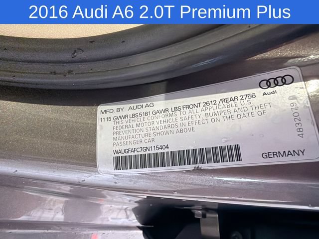 Used 2016 Audi A6 2.0T Premium Plus w/ Premium Plus Package AWD/4WD image 31