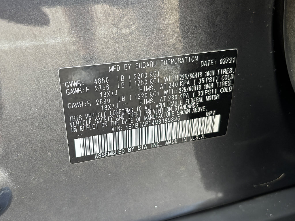 Used 2021 Subaru Outback Touring w/ Popular Package #2 AWD/4WD image 31