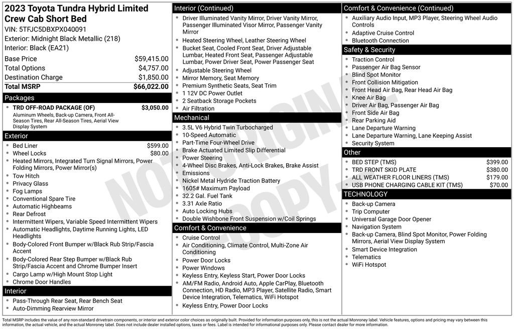 Used 2023 Toyota Tundra Limited w/ TRD Off-Road Package image 42