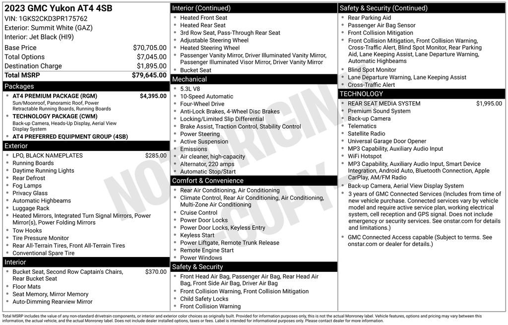 Used 2023 GMC Yukon AT4 w/ AT4 Premium Package AWD/4WD image 4